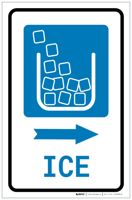 Ice Right Arrow with Icon Portrait - Label