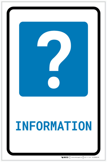 Information with Question Mark Portrait - Label