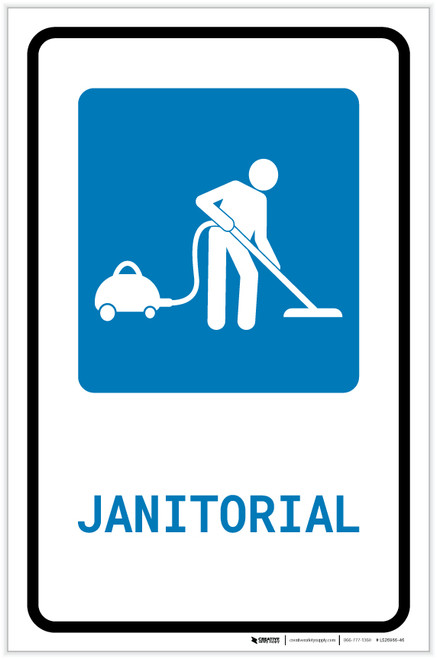 Janitorial with Icon Portrait - Label