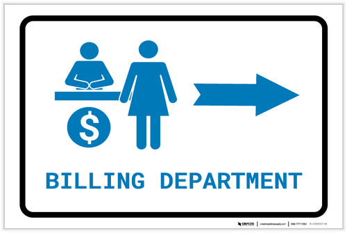Billing Department Right Arrow with Icon Landscape v2 - Label