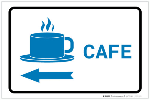 Cafe Left Arrow with Icon Landscape v2 - Label