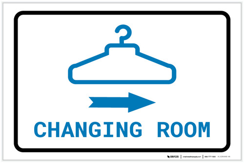 Changing Room Right Arrow with Icon Landscape v2 - Label