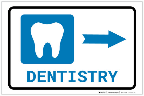 Dentistry Right Arrow with Icon Landscape - Label
