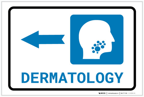 Dermatology Left Arrow with Icon Landscape - Label