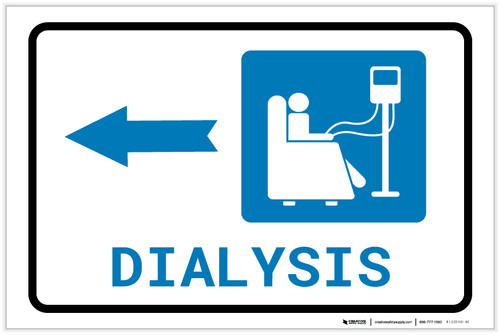 Dialysis Left Arrow with Icon Landscape - Label