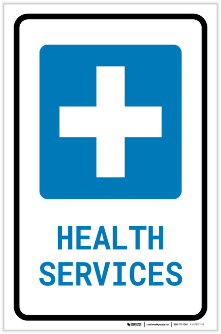 Health Services with Icon Portrait - Label