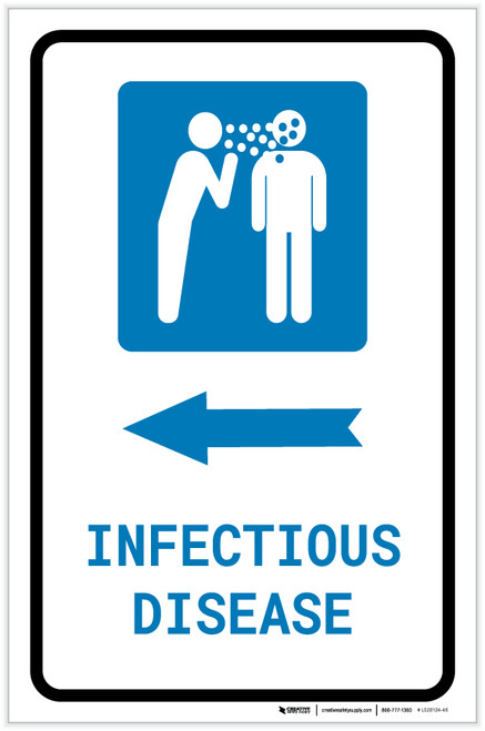 Infectious Disease Left Arrow with Icon Portrait - Label
