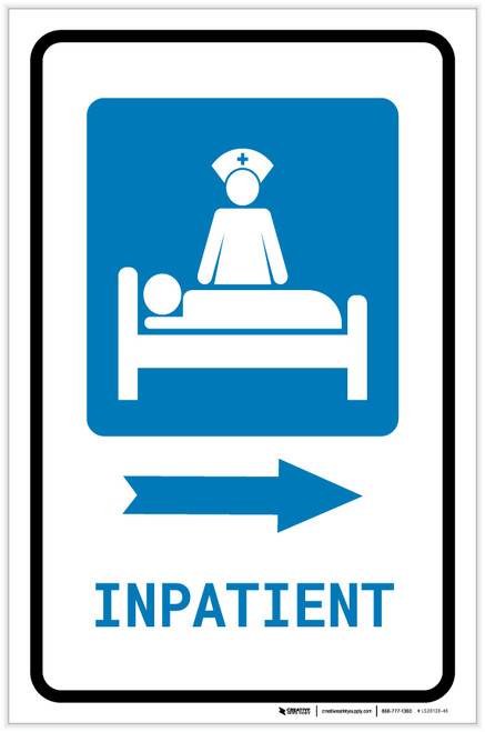 Inpatient Right Arrow with Icon Portrait - Label
