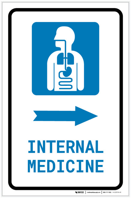 Internal Medicine Right Arrow with Icon Portrait - Label