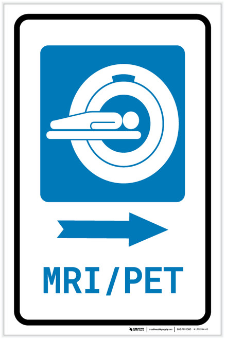 MRI/PET Scan Right Arrow with Icon Portrait - Label
