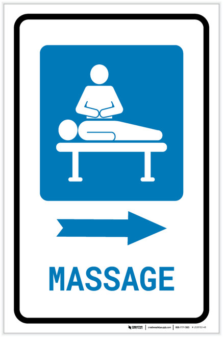 Massage Right Arrow with Icon Portrait - Label