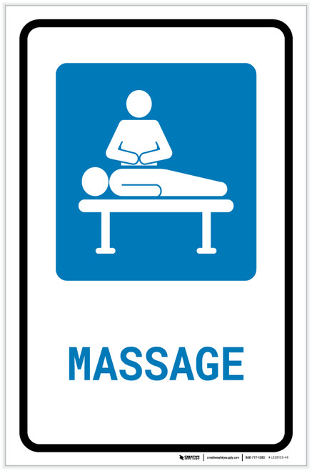 Massage with Icon Portrait - Label