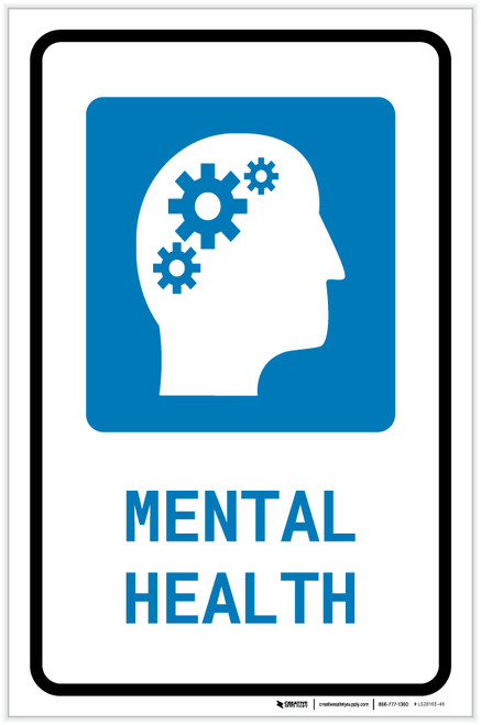 Mental Health with Icon Portrait - Label