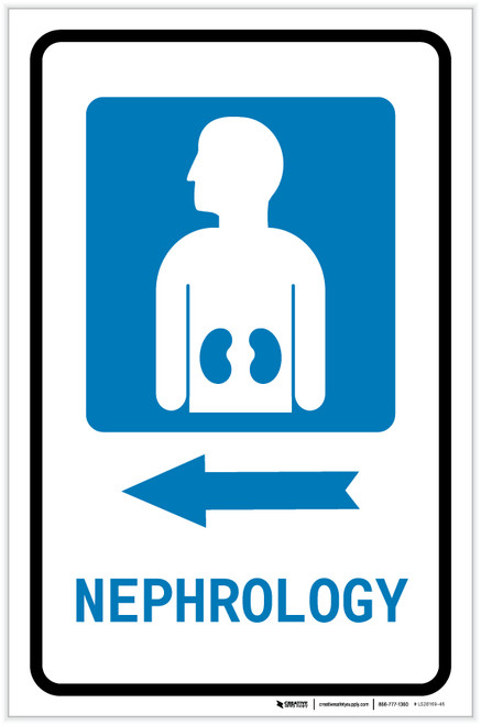 Nephrology Left Arrow with Icon Portrait - Label