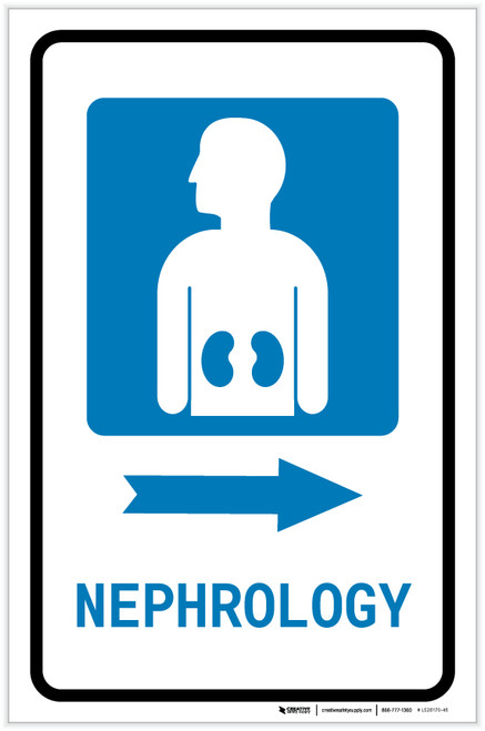 Nephrology Right Arrow with Icon Portrait - Label
