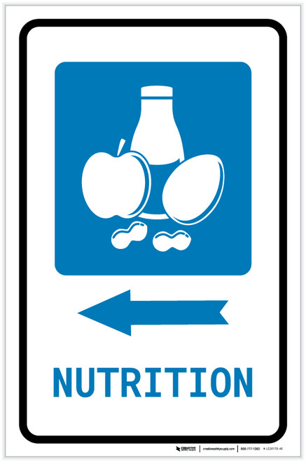 Nutrition Left Arrow with Icon Portrait - Label