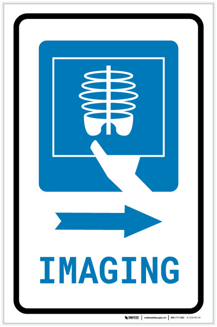X-Ray Imaging Right Arrow with Icon Portrait - Label