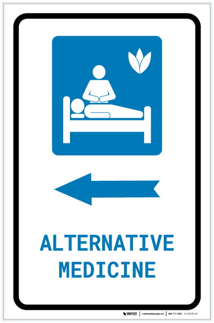 Alternative Medicine Left Arrow with Icon Portrait - Label