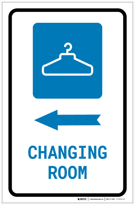 Changing Room Left Arrow with Icon Portrait - Label