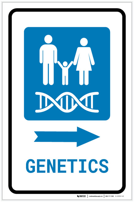 Genetics Right Arrow with Icon Portrait - Label