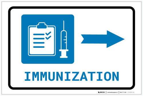 Immunization Right Arrow with Icon Landscape - Label