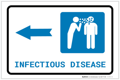 Infectious Disease Left Arrow with Icon Landscape - Label