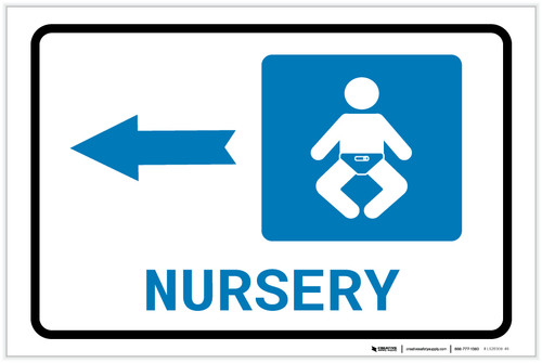 Nursery Left Arrow with Icon Landscape - Label