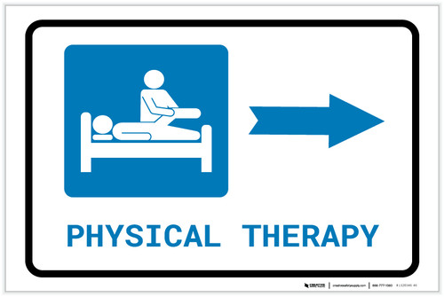 Physical Therapy Right Arrow with Icon Landscape - Label