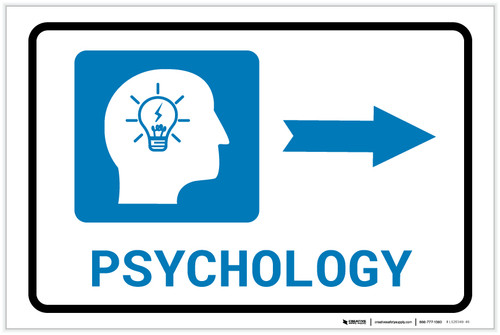 Psychology Right Arrow with Icon Landscape - Label