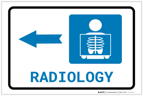 Radiology Left Arrow with Icon Landscape - Label