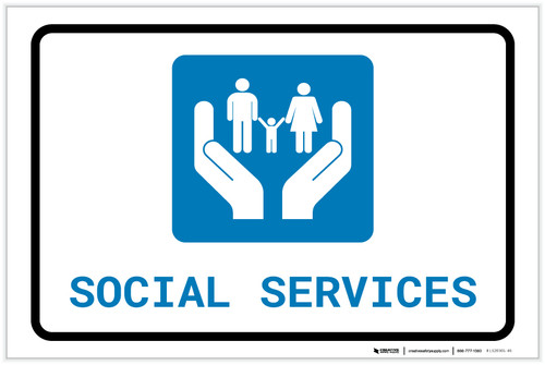 Social Services with Icon Landscape - Label