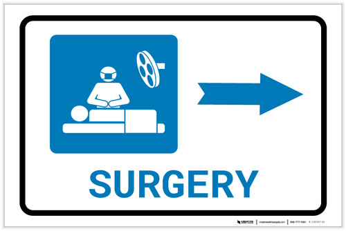 Surgery Right Arrow with Icon Landscape - Label