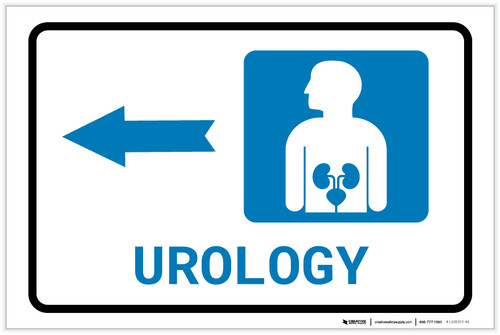 Urology Left Arrow with Icon Landscape - Label