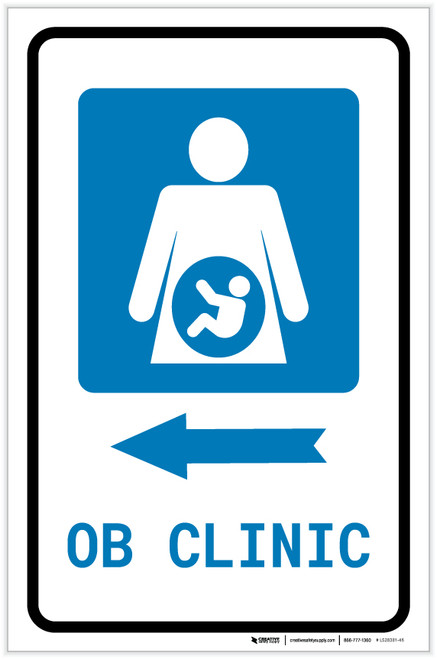 OB Clinic Left Arrow with Icon Portrait - Label
