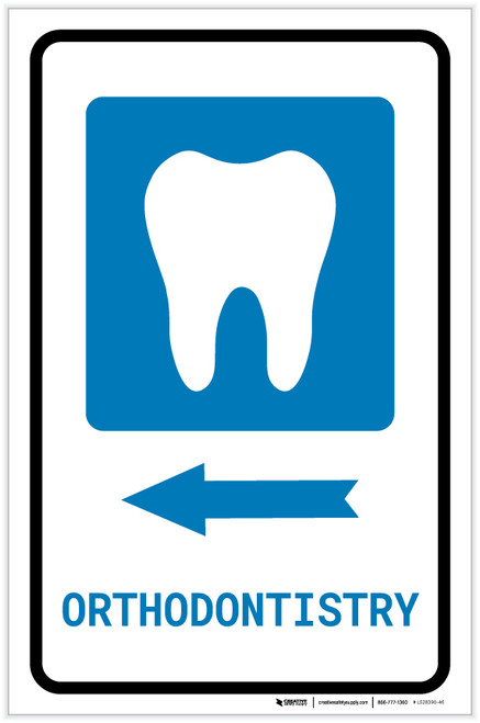Orthodontistry Left Arrow with Icon Portrait - Label