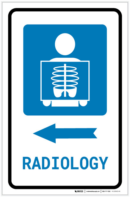 Radiology Left Arrow with Icon Portrait - Label