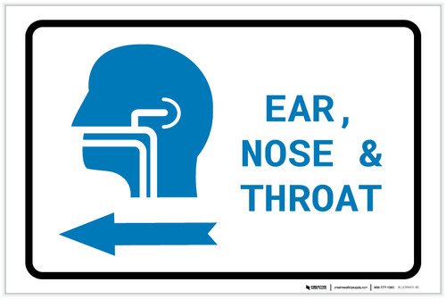 Ears, Nose, and Throat (ENT) Left Arrow with Icon Landscape v2 - Label