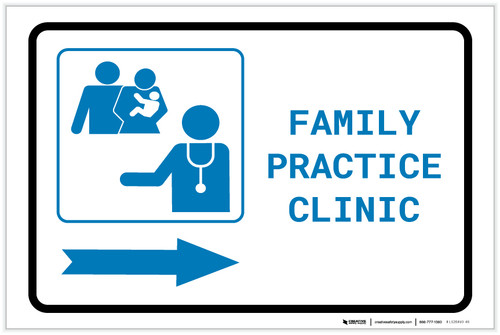 Family Practice Clinic Right Arrow with Icon Landscape v2 - Label