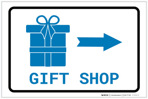 Gift Shop Right Arrow with Icon Landscape v2 - Label