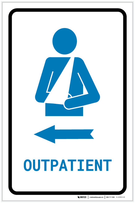 Outpatient Left Arrow with Icon Portrait v2 - Label