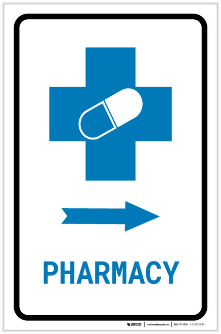 Pharmacy Right Arrow with Icon Portrait v2 - Label