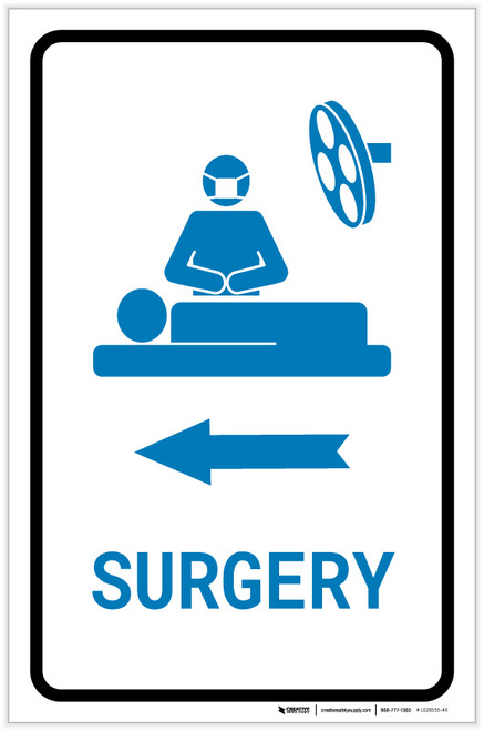Surgery Left Arrow with Icon Portrait v2 - Label