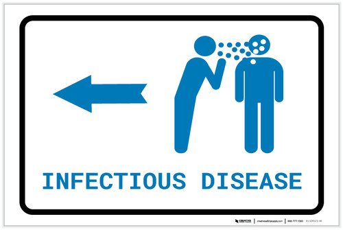 Infectious Disease Left Arrow with Icon Landscape v2 - Label