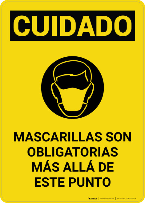 Caution: Masks Required Beyond This Point Spanish with Icon Portrait