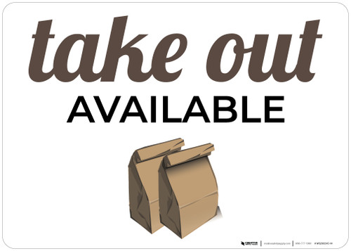 Take Out Available with Image Landscape - Wall Sign