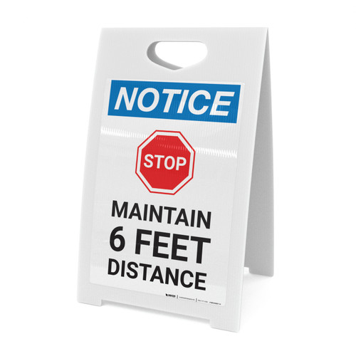 Notice: Stop Maintain 6ft Distance with Icon Portrait - A-Frame Sign