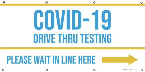 COVID-19 Drive Thru Testing Right Arrow - Banner
