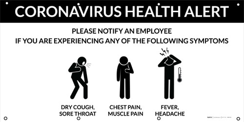 Coronavirus Health Alert Symptoms with Icons - Banner