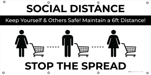 Social Distancing Keep Yourself & Others Safe with Icons - Banner