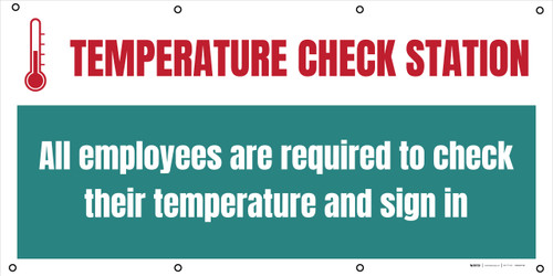 Temperature Check Station All Employees Required - Banner